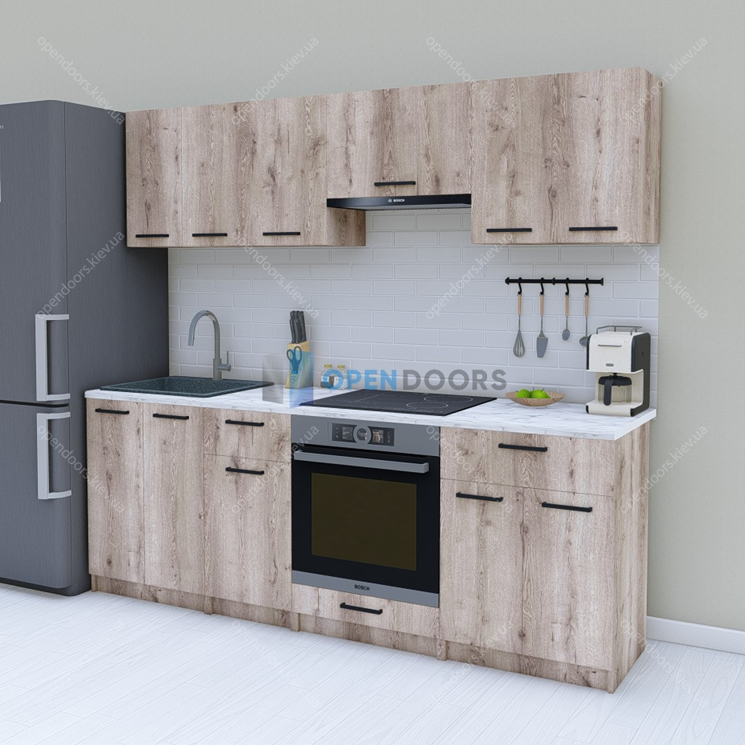 Модульна кухня 2.2 м, готовий кухонний гарнітур 220 см Opendoors