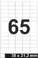 Самоклеящаяся этикетка в листах А4 - 65 шт (38,1х21,2) закругленные