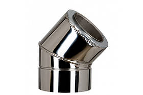 Коліно 45 градусів утепленна нерж/нерж