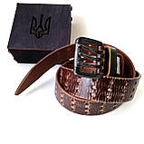 Кожаный ремень | Подарок мужчине | Шкіряний ремінь | Пояс, фото 3