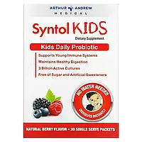 Arthur Andrew Medical, Syntol Kids, ежедневный пробиотик для детей, натуральный ягодный вкус, 30 отдельных в в