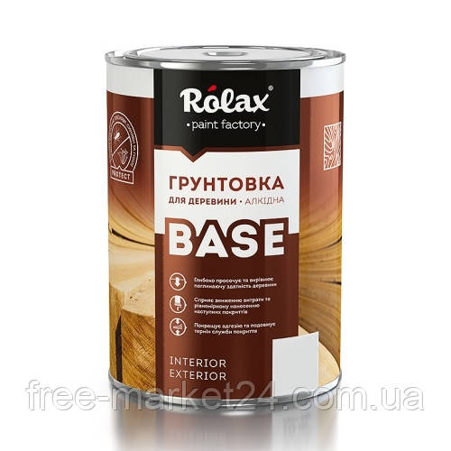 Ґрунтовка алкідна для деревини Rolax BASE Безбарвна 2.5 л