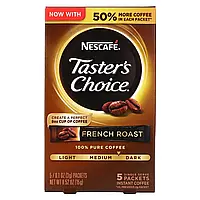 Nescafé, Тэйстерс Чойс, Растворимый Кофе, Френч Роаст, 5 пакетиков, 0.1 унций (3 гр) каждый в Украине