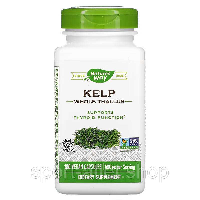 Вітаміни та мінерали Nature's Way Kelp, 180 вегакапсул