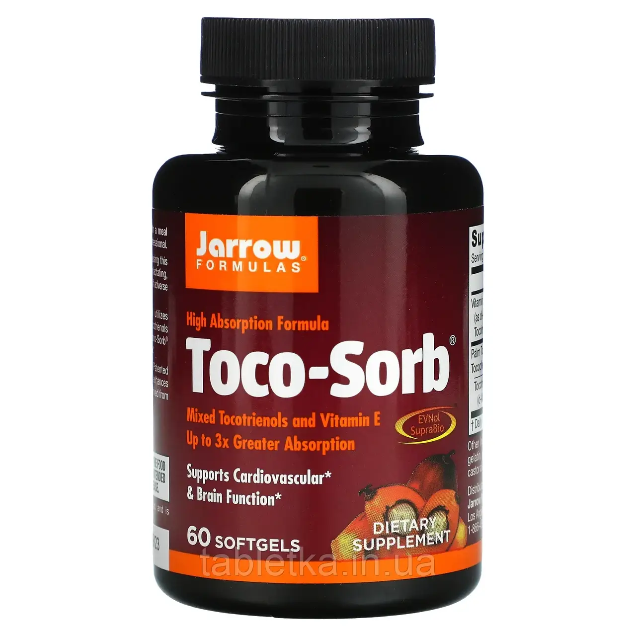 Jarrow Formula, Toco-Sorb, суміш токотрієнтів і вітаміну Е, 60 м'яких таблеток