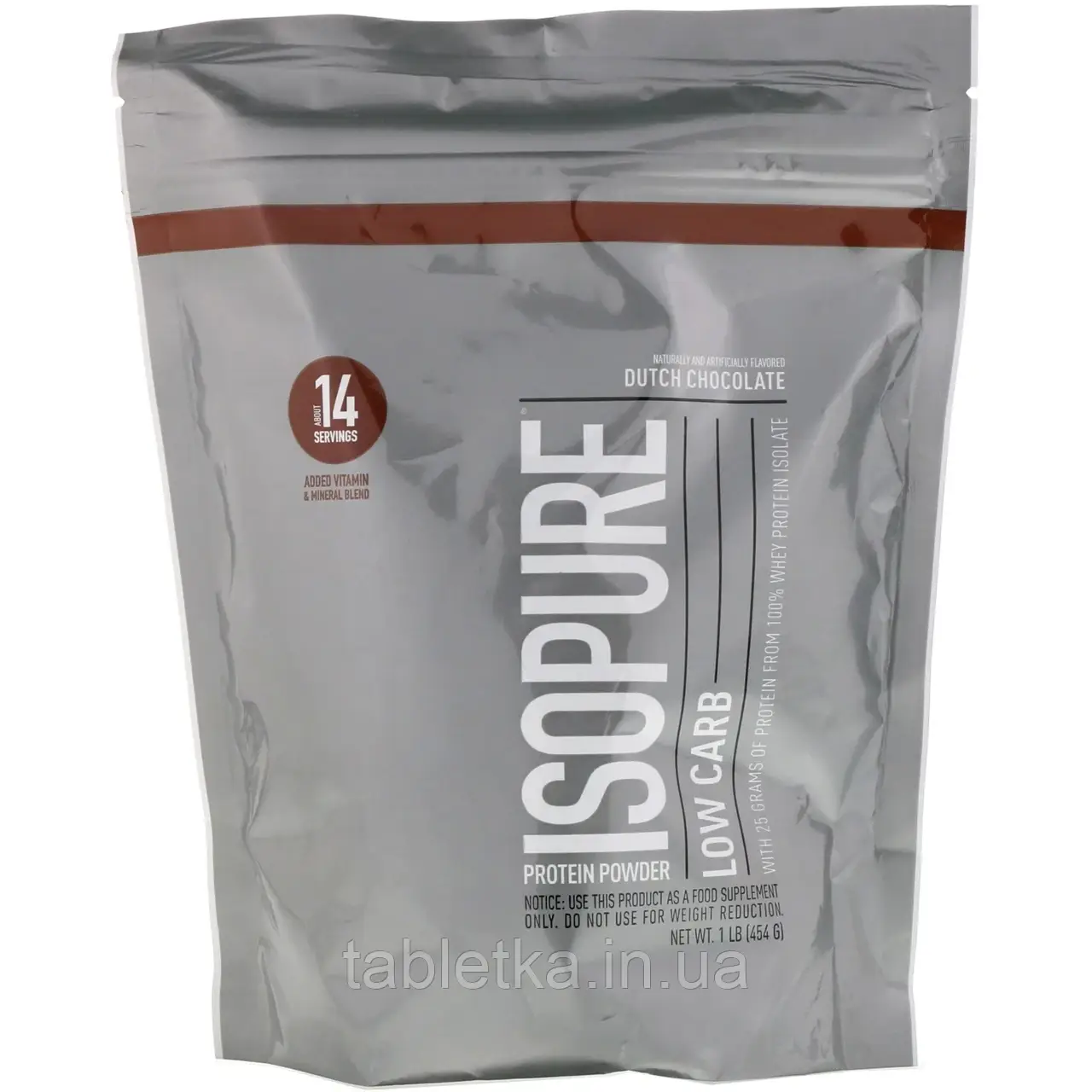 Isopure, Протеїновий порошок із низьким вмістом вуглеводів, голландський шоколад, 1 фунт (454 г)