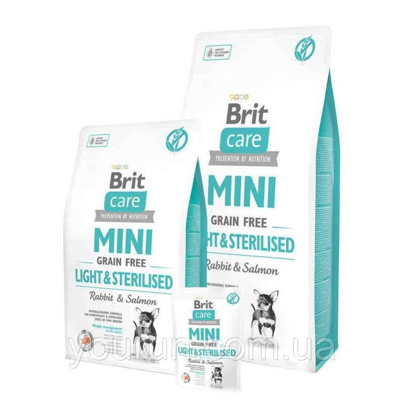 Brit Care Grain Free Mini Light & Sterilised Беззерновой для стерилізованих собак кролик/лосось 2 кг