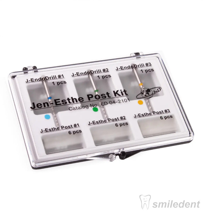 Jen-EsthePost, Упак.: 3 х 6шт штифтів+3розгортки, штифти скловолоконні, циліндричні, Jendental