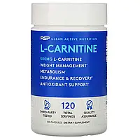 RSP Nutrition, L-карнитин, коррекция веса, 500 мг, 120 капсул в Украине