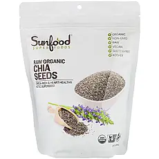 Sunfood, Raw Organic Chia Seeds, 1 lb (454 g),  SFD-10021