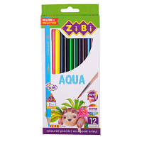 Карандаши цветные ZiBi Kids line AQUA акварельные 12 шт (ZB.2475) - Топ Продаж!