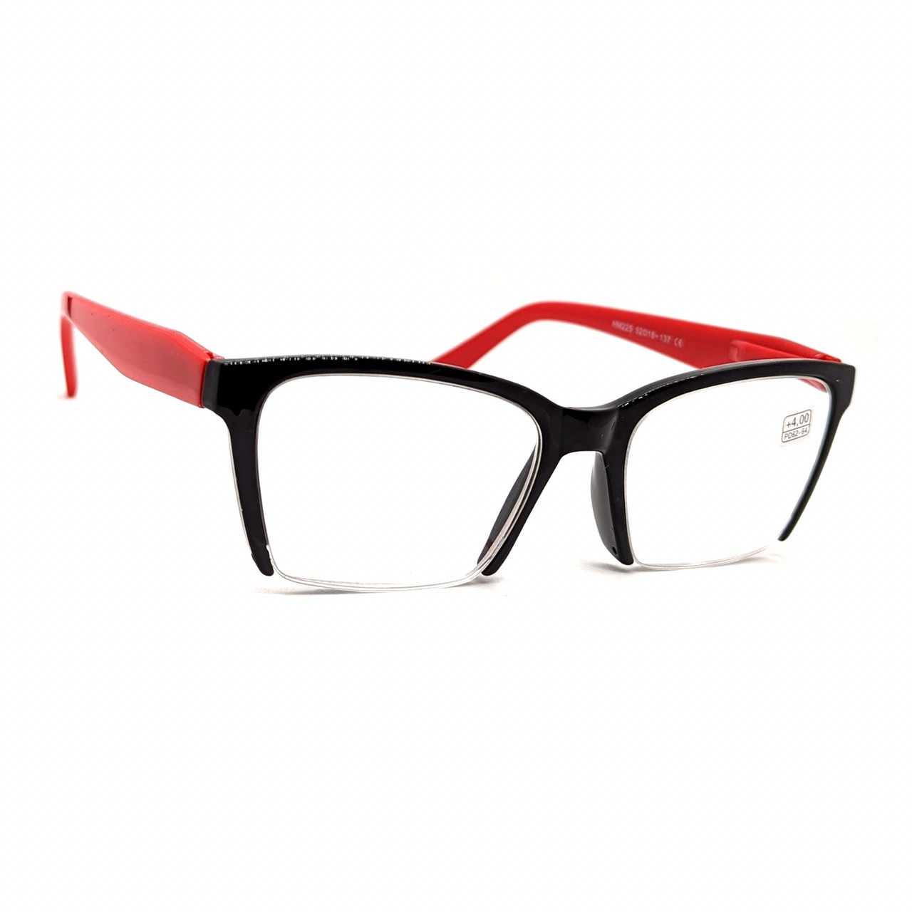 Універсальні окуляри з білою лінзою 225 чорно-червоні БІЛІ