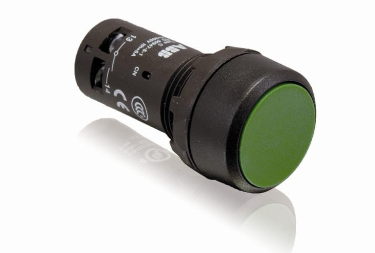 Кнопковий вимикач ABB CP1-10G-20 без фіксації врівень Зелений (1SFA619100R1022)