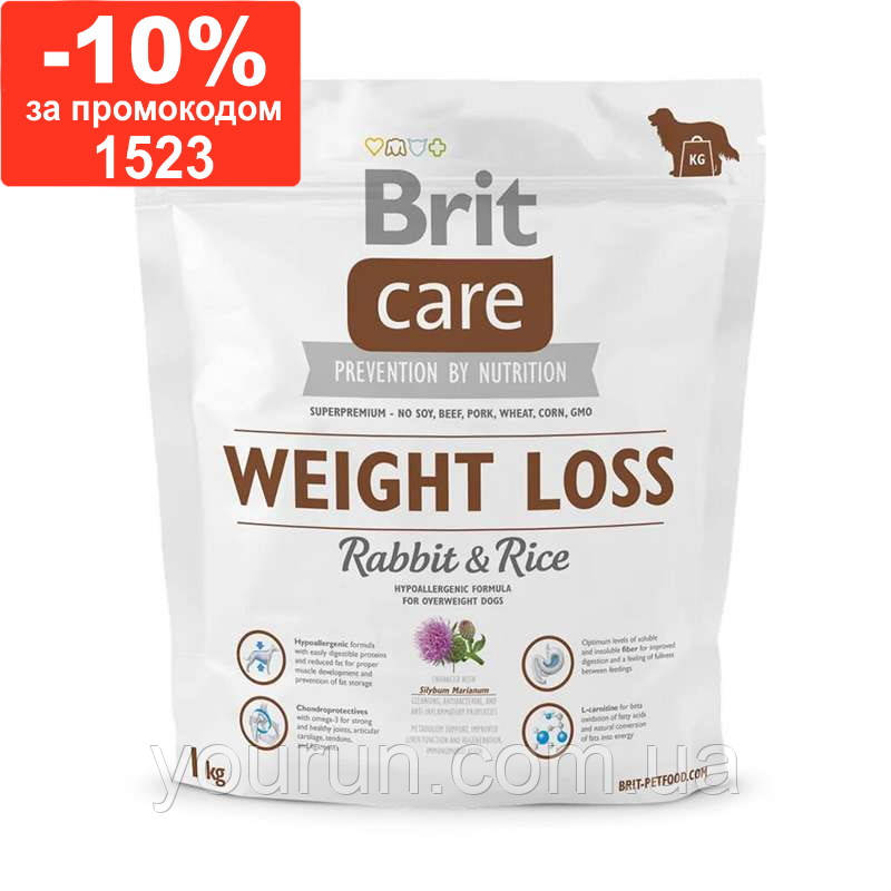 Brit Care (Брит Кеа) Weight Loss Rabbit для собак з надмірною вагою кролик/рис 1 кг