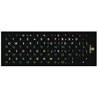 Наклейка на клавиатуру XoKo 48 keys UA/rus green, Latin white (XK-KB-STCK-SM) - Топ Продаж!