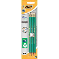 Олівець графітний Bic Evolution Eco HB з гумкою в блістері, 4 шт (bc8902753)