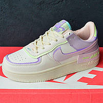 Кроссівки для дівчат Nike Air Force 1 з кольоровими деталями. Модне жіноче взуття Найк Аір Форс 1., фото 6