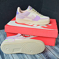 Кроссівки для дівчат Nike Air Force 1 з кольоровими деталями. Модне жіноче взуття Найк Аір Форс 1., фото 4