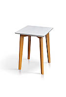 Табурет кухонный Мираж ножки натуральный сиденье мдф белый (Микс-Мебель ТМ)