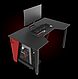 Геймерський стіл "GAMER-2" 135х80х75 см. Чорний/Червоні боковини, фото 4