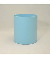 Подарочная круглая коробка голубая без крышки 15х17 см.