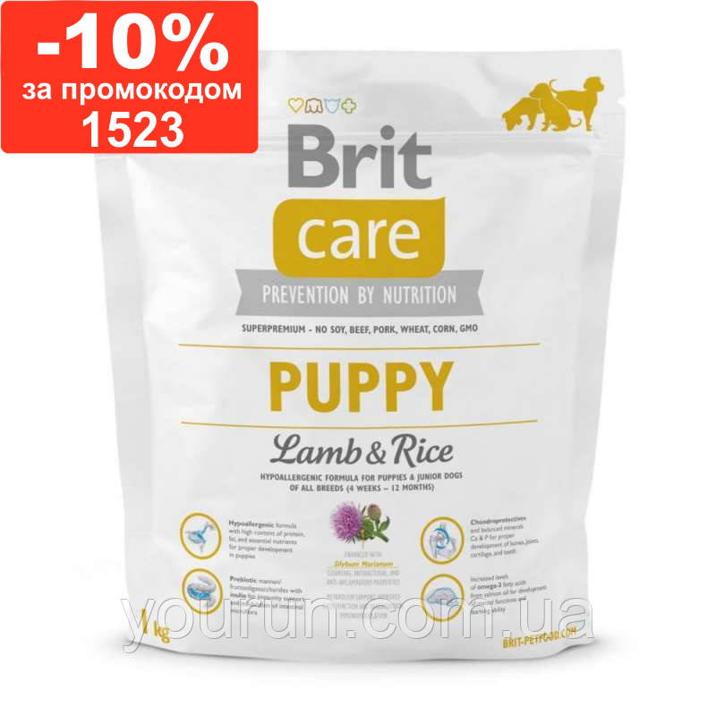Brit Care (Брит Кеа) Puppy Lamb&Rice - Корм для цуценят та молодих собак усіх порід (ягня/рис) 1 кг