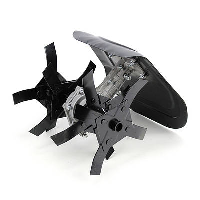 Насадка культиватор для мотокоси із залізним захистом (28мм, 9 шліців)