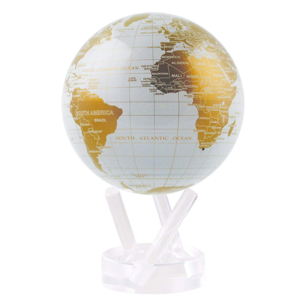 Гіроглобус Solar Globe Mova Політична карта 11,4 см, біло-золотий (MG-45-WGE)