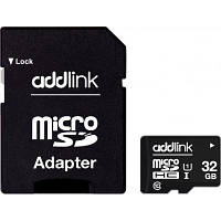Оригінал! Карта памяти AddLink 32GB microSDHC class 10 UHS-I U1 (ad32GBMSH310A) | T2TV.com.ua