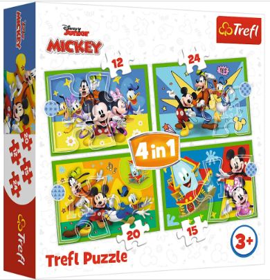 Пазли Trefl 4в1 Міккі та друзі №34616