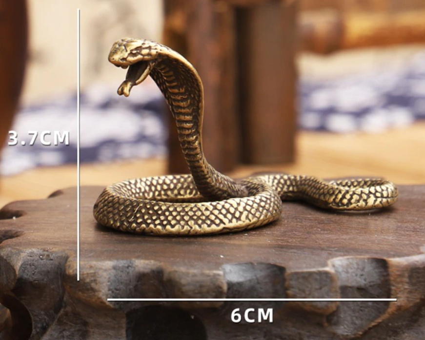 Фигурка статуэтка латунная сувенир змея кобра металл латунь 7 см на 4.5 см - фото 3 - id-p1822690401