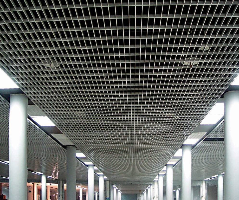 Решетчатые подвесные потолки ГРИЛЬЯТО 100х100 серый металлик - фото 8 - id-p717383473