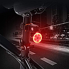 Ліхтар задній Стоп "Зірка", з USB-зарядкою, Чорний / Задня велофара на сідло / Велосипедна фара-мигалка, фото 2