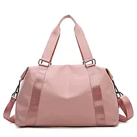 Уцінка немає ремінця сумка спортивна дорожня нейлон 40*30*18 см рожева (5-0058)