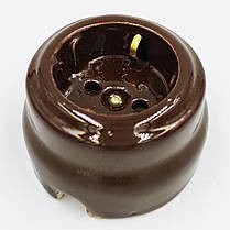 Розетка накладна із заземленням RE «Paint» керамічна коричневий глянець, фото 2