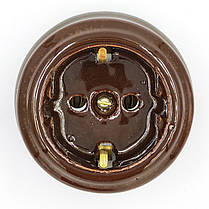 Розетка накладна із заземленням RE «Paint» керамічна коричневий глянець, фото 3