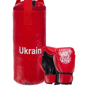 Боксерський набір дитячий (рукавички +мішок) d — 15 см, h — 40 см LEV UKRAINE LV-9940