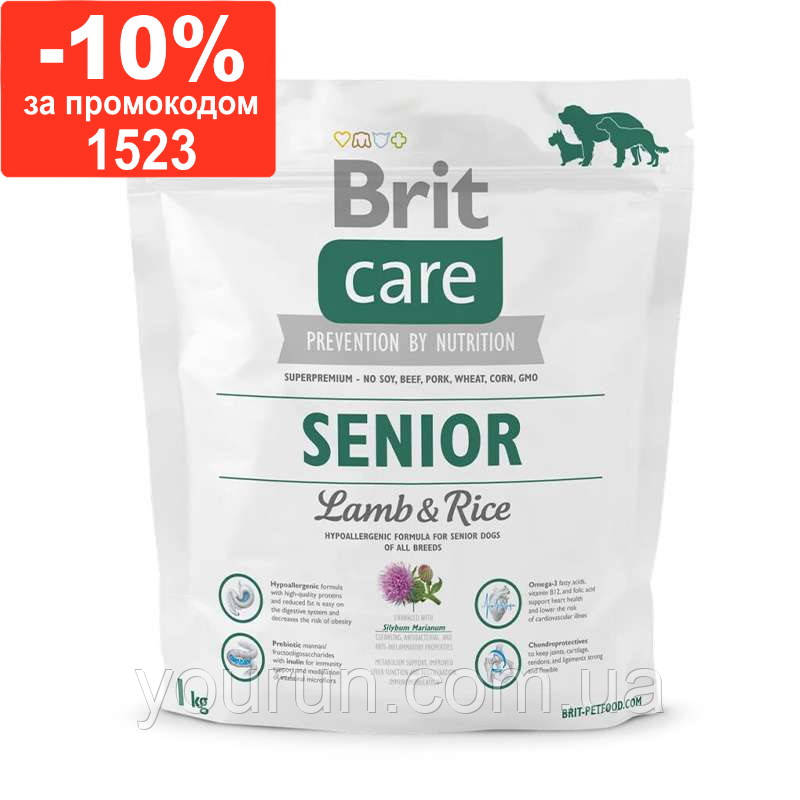 Brit Care (Брит Кеа) Senior lamb & Rice для старіючих собак всіх порід ягня/рис 1 кг