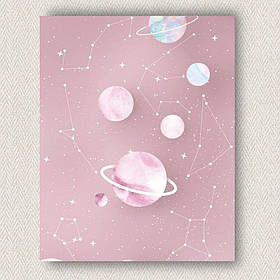 Інтер'єрна картина-постер на стіну Планети в дитячу 30*20 Орігамі OP 5263 Маленька