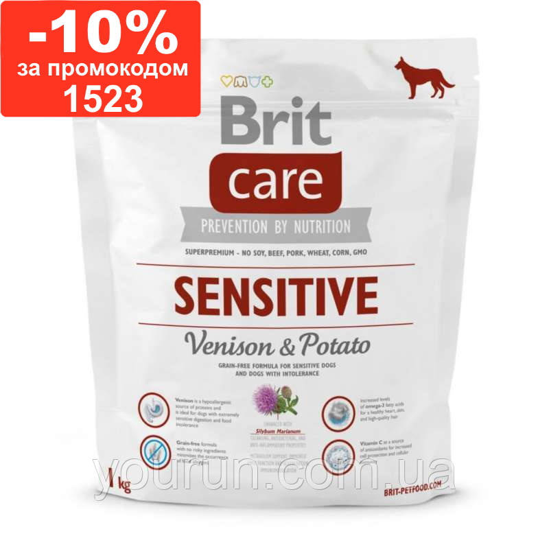 Brit Care (Брит Кеа) Sensitive Venison & Potato для дорослих собак з олениною і картоплею 1 кг