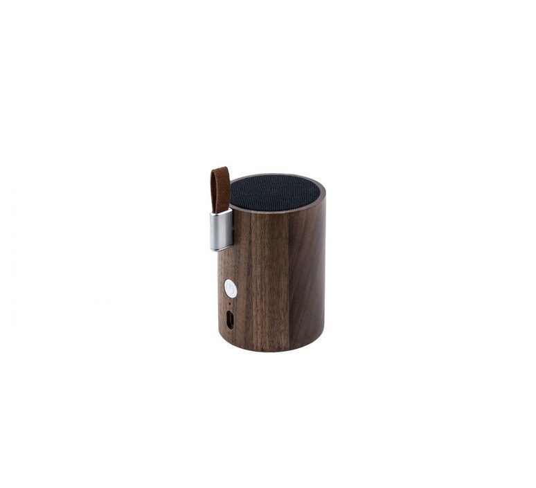 Портативний Bluetooth-динамік із вбудованим світильником Gingko Drum, дерево горіх