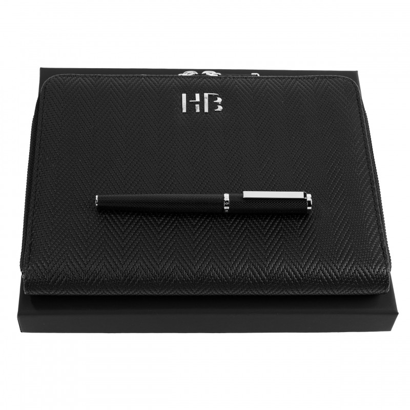 Набір Hugo Boss (ручка-ролер і папка для конференцій А5) HSI1065B+HTM106A