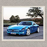 Інтер'єрна картина-постер на стіну Блакитний мерседес 30*20 Орігамі OP 5270 Маленька, фото 2