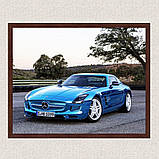 Інтер'єрна картина-постер на стіну Блакитний мерседес 30*20 Орігамі OP 5270 Маленька, фото 3