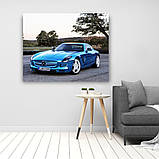 Інтер'єрна картина-постер на стіну Блакитний мерседес 30*20 Орігамі OP 5270 Маленька, фото 6