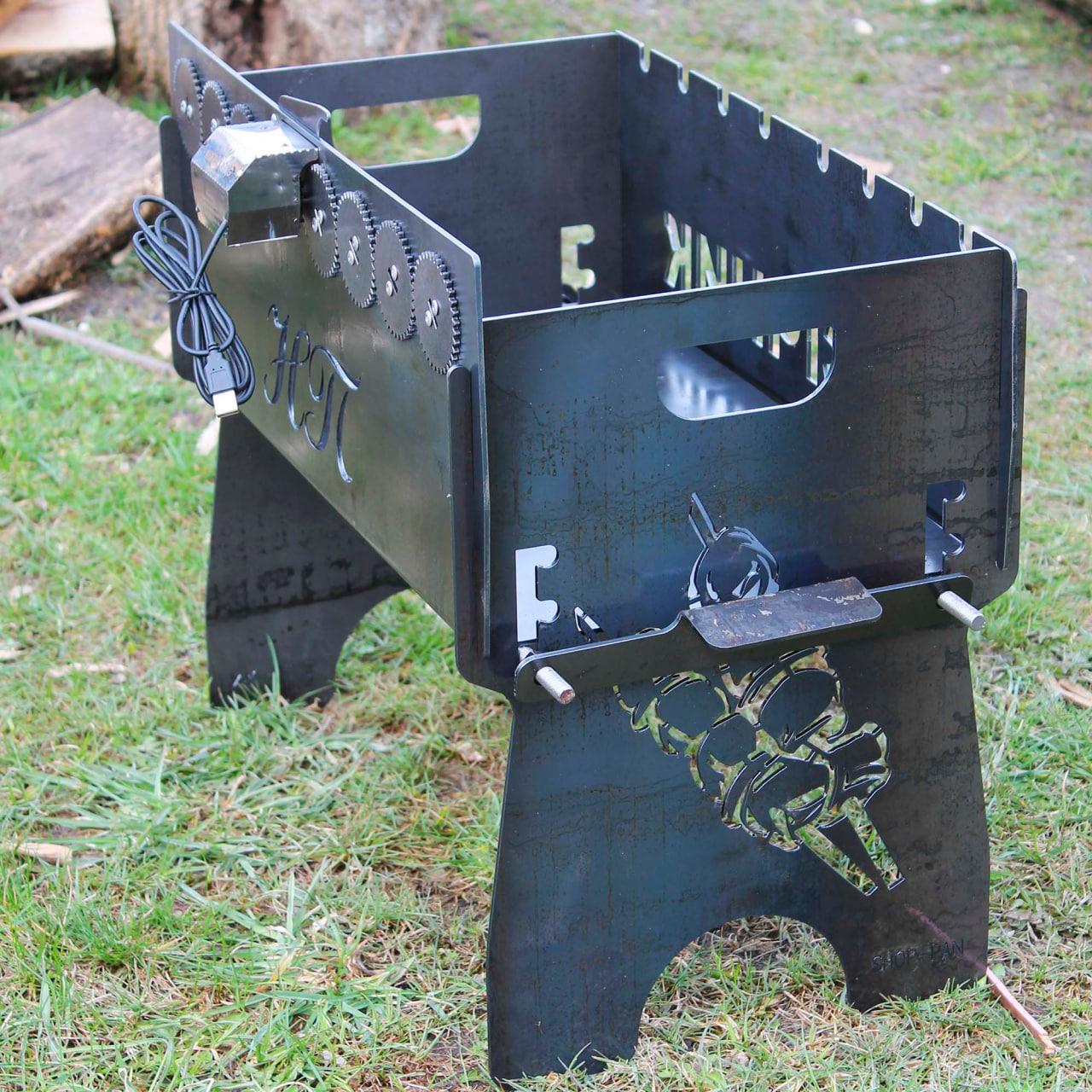 Мангал автоматический на 8 шампуров с регулировкой высоты дна ...