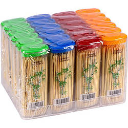 Зубочистки дерев'яні бамбукові 70 шт./24 пачки в пайці