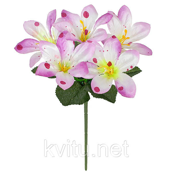 Штучні квіти букет заливка лілія атлас конфетті, 23см