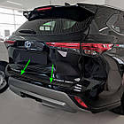 Захисна накладка на задній бампер для Toyota Highlander IV (XU470) 2019+ /Black Mat Alu/