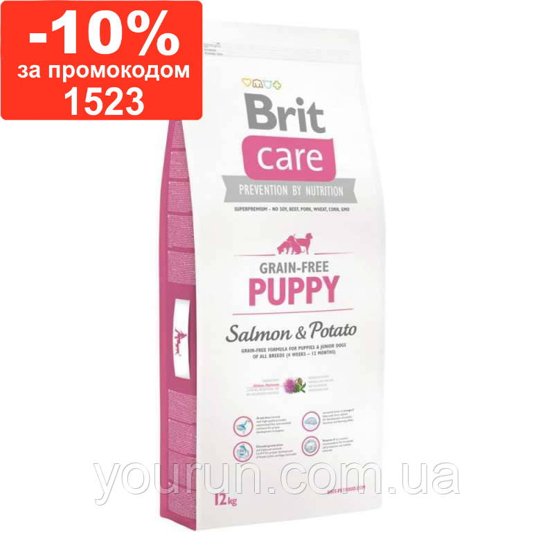 Brit Care (Брит Кеа) Puppy Salmon and Potato Беззерновой корм для цуценят з лососем і картоплею 12кг